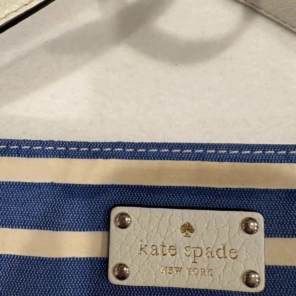 Kate Spade Blue and White Striped Crossbody Bag - Picture 3 of 4